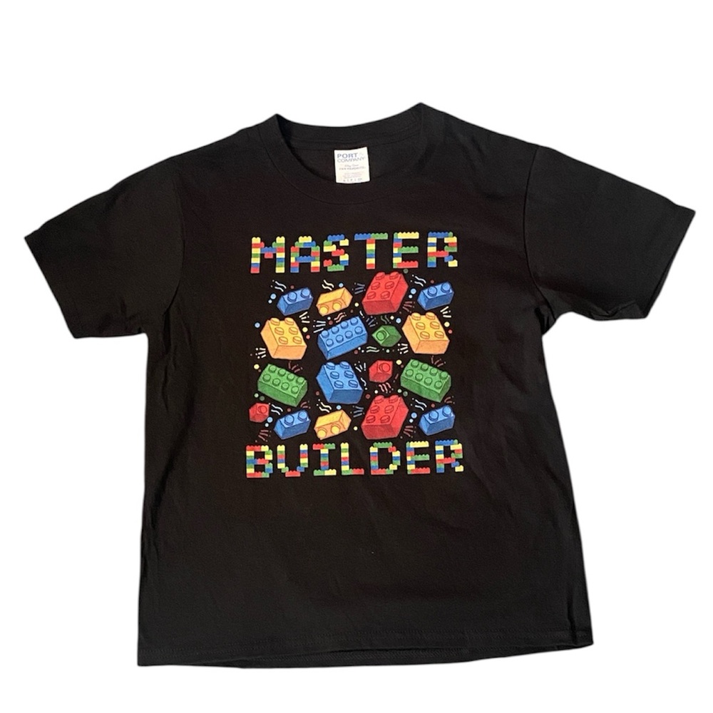 Port and Company Black Master Builder Kids Tee